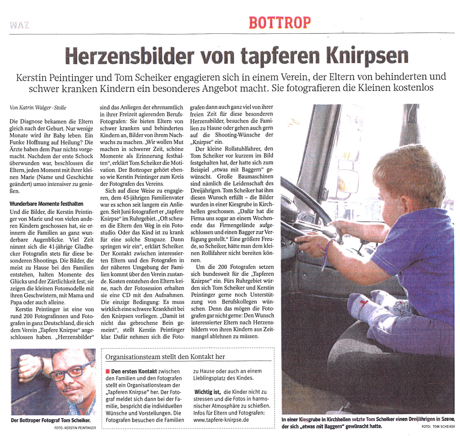 Artikel in der WAZ vom 09. Januar 2014 im Bottroper Lokalteil